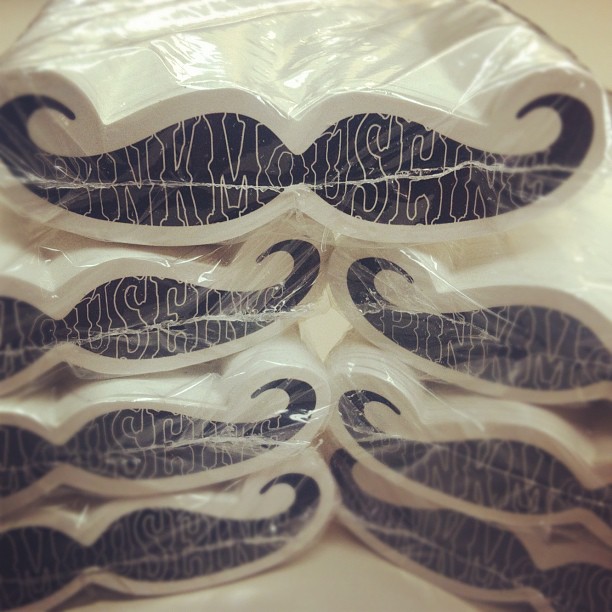 custom shaped mustache stickers