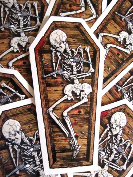 diecut coffin sticker by gig art