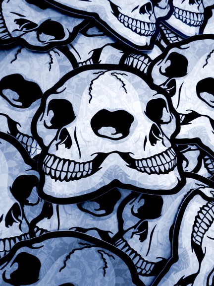 diecut skull sticker printing