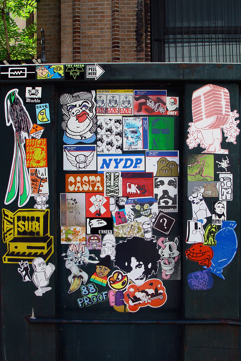 outdoor vinyl silkscreen stickers in urban city billi kid