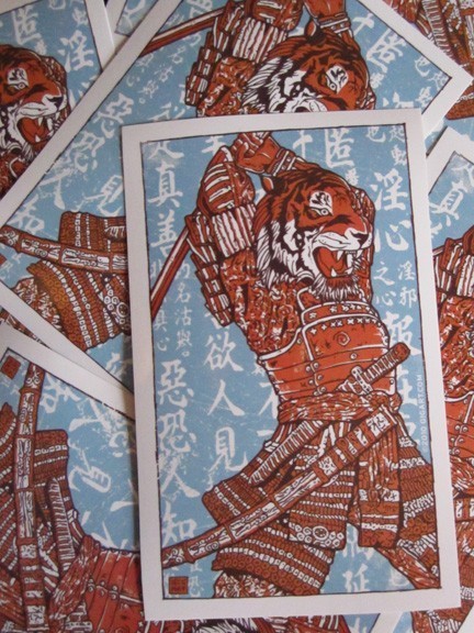 samurai tiger stickers