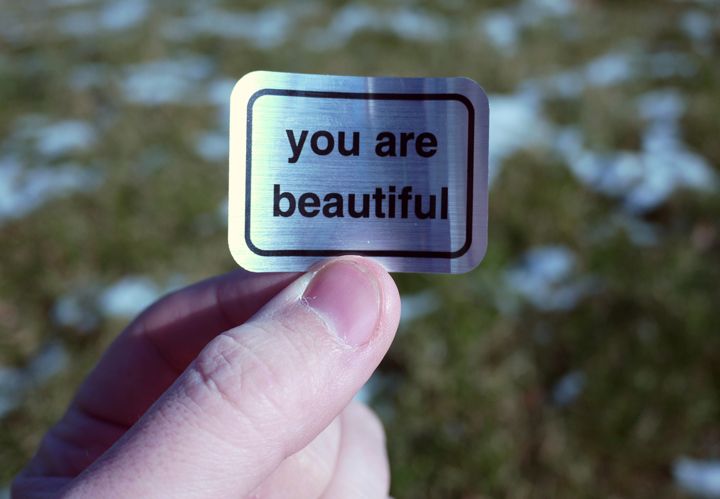 metallic you are beautiful sticker