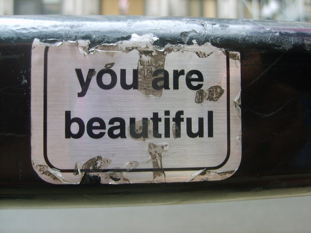 you are beautiful chrome stickers