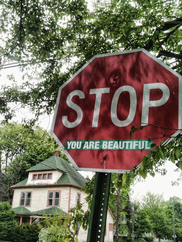 stickers on stop signs