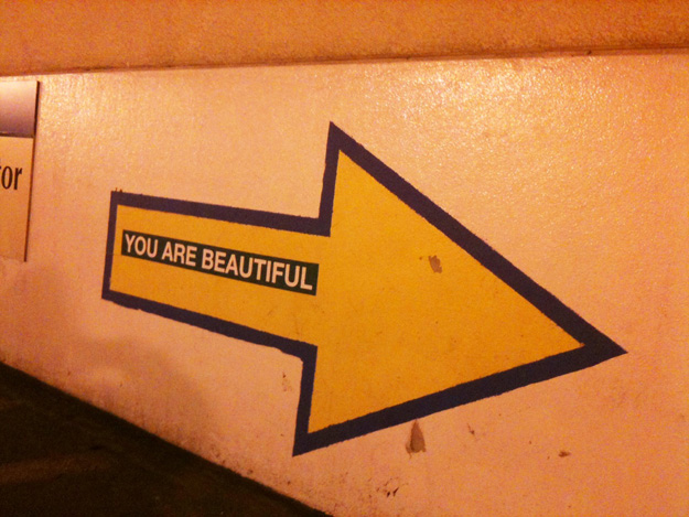 silkscreen you are beautiful bumper sticker