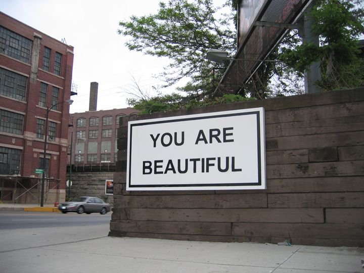 you are beautiful street sign