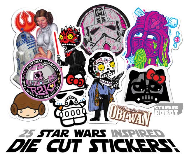 custom diecut stickers of star wars characters