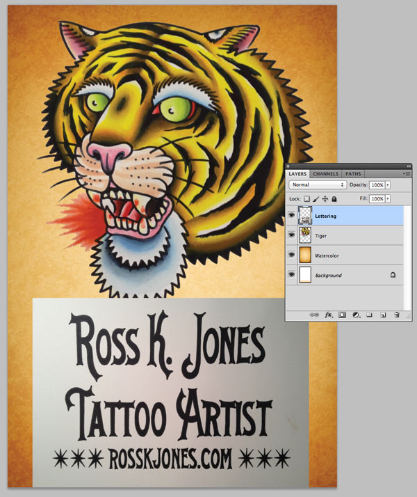 photoshop tattoo lettering for stickers