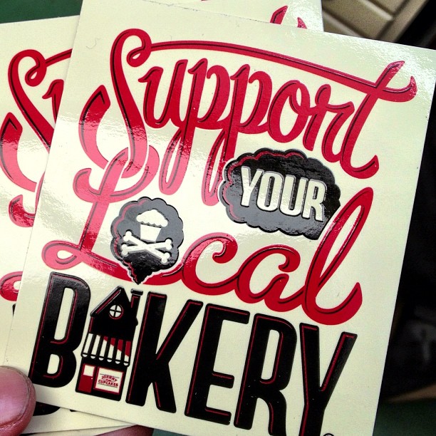 support your local bakery vinyl stickers