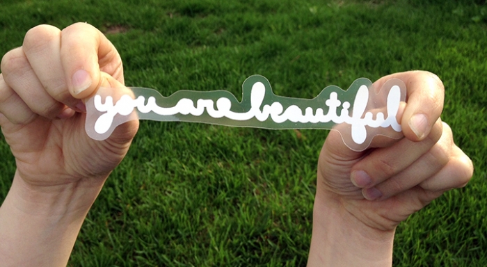 clear vinyl you are beautiful stickers