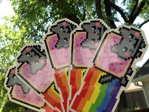 Nyan Cat Custom Shape Die Cut Stickers