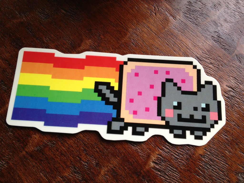 4th Of July Nyan Cat Diecut Sticker Giveaway Sticker Robot Custom Stickers 5410