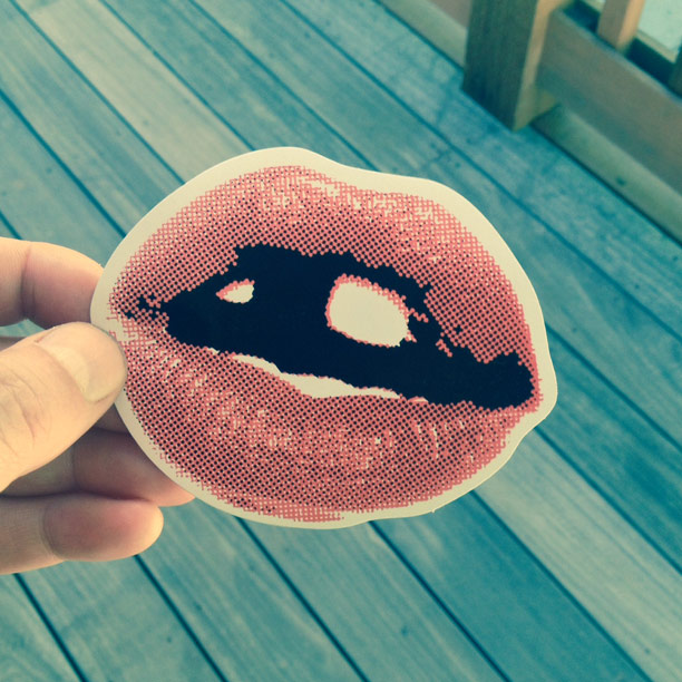 custom printed lips stickers