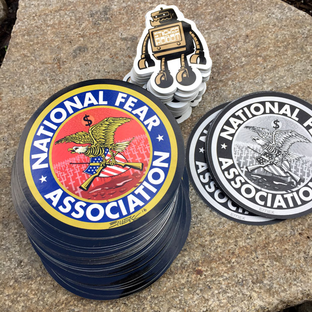 each envelope will receive an NFA sticker and a Sticker Robot sticker