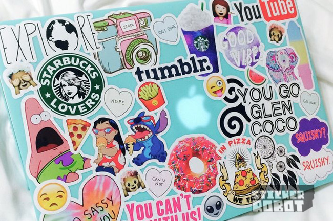 10 Completely Sticker  Covered  Laptops  Sticker  Robot 