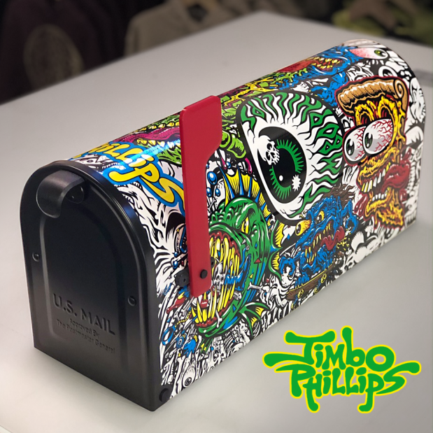 Jimbo Phillips Amazing Artwork Emblazoned on his very own Mailbox