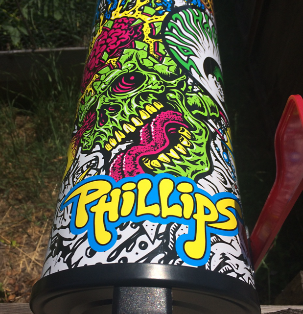 Detail of Jimbo Philips Sticker Covered Mailbox