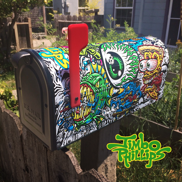 Jimbo Phillips One of a kind Sticker Covered Mailbox