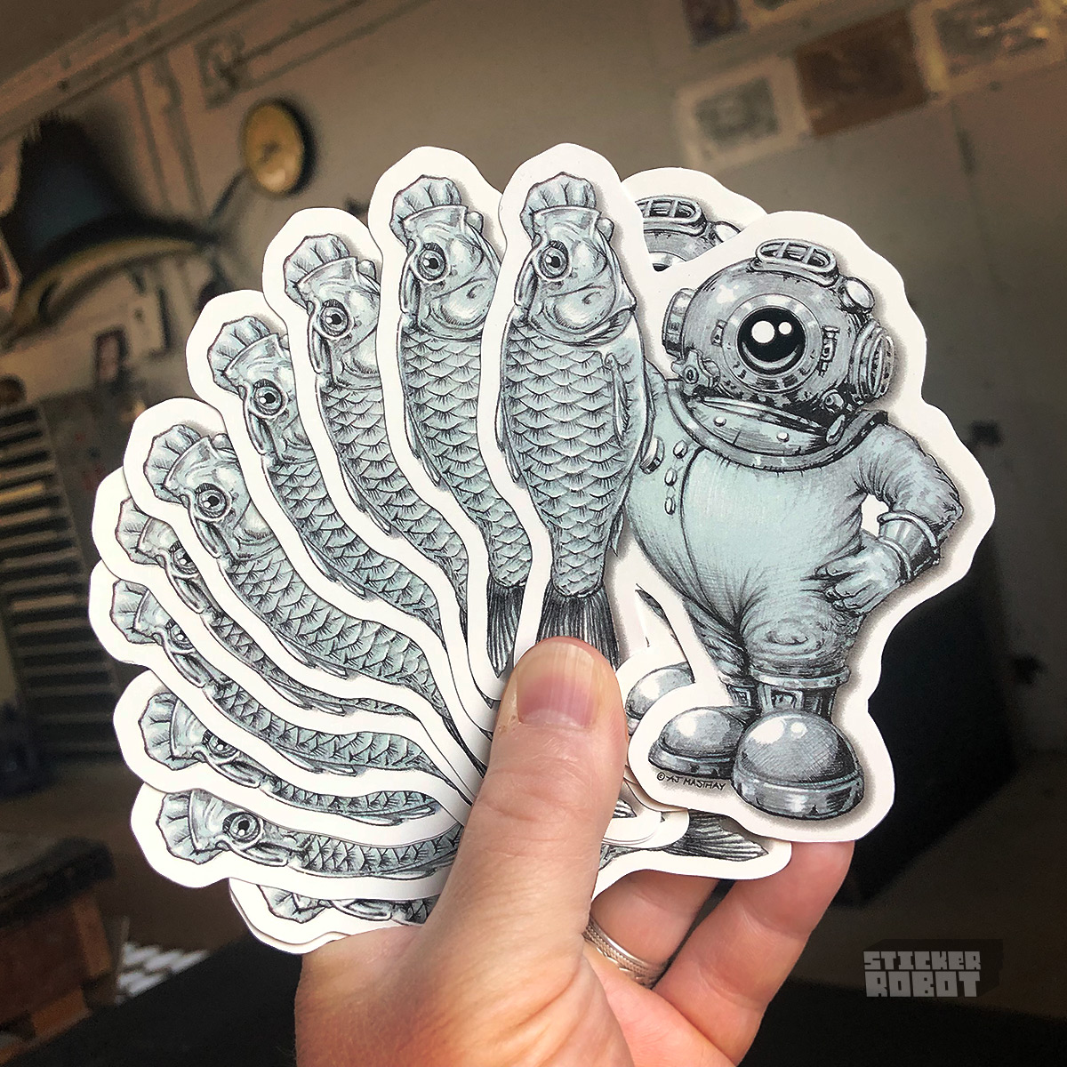 AJ Masthay Spaceman Fish Sticker