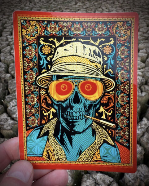 Screenshot Hunter S Thompson Fear and Loathing Skull Sticker