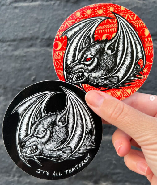 wolfbat day 21 sticker by artist Wolfbat