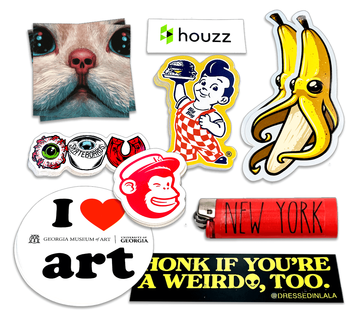 500 Free Stickers Back Printing