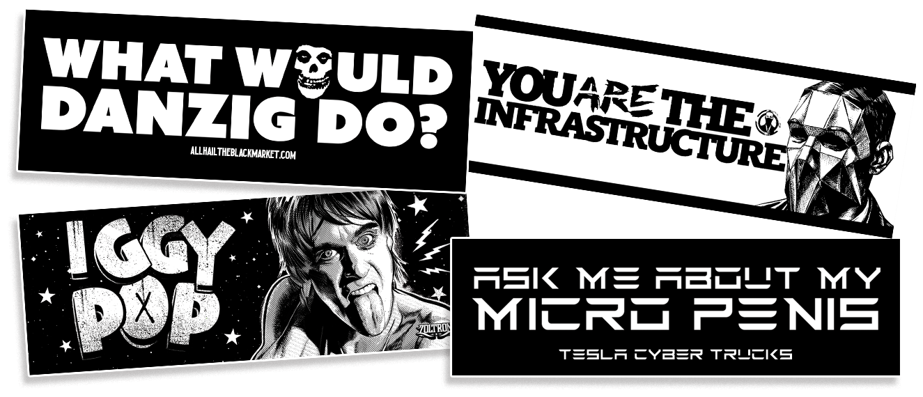 Black & White Bumper Stickers